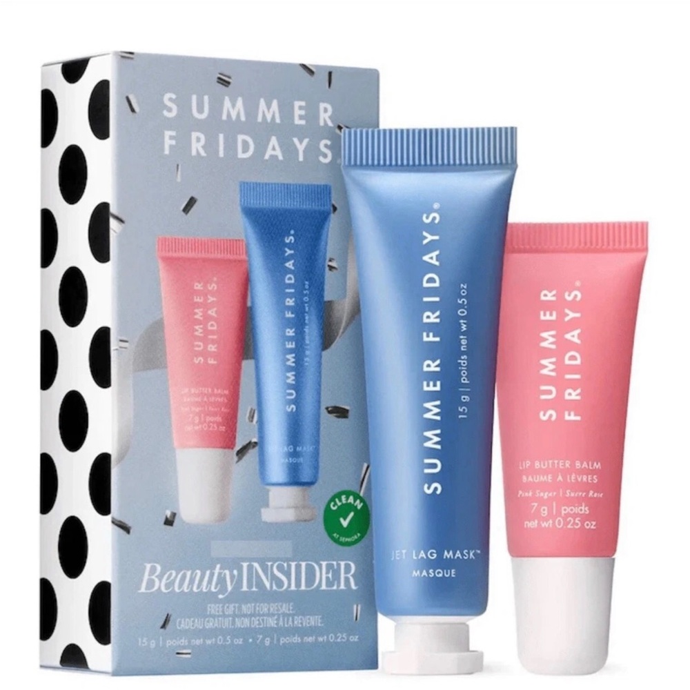 Summer Fridays Sephora Beauty Insider Kit- Lip Balm, Moisturizer, Jet Lag Mask